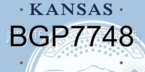 BGP7748 Kansas License Plate