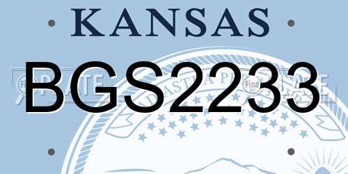 BGS2233 Kansas License Plate