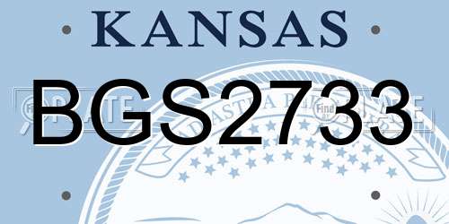 BGS2733 Kansas License Plate