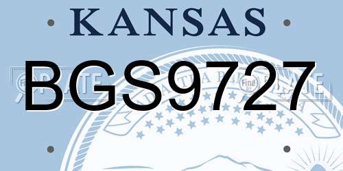 BGS9727 Kansas License Plate