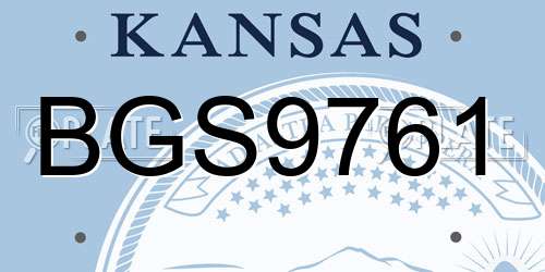 BGS9761 Kansas License Plate