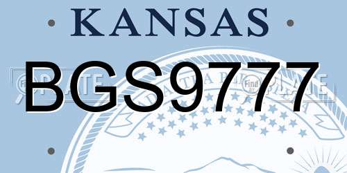 BGS9777 Kansas License Plate