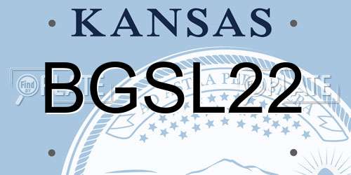 BGSL22 Kansas License Plate