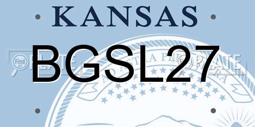 BGSL27 Kansas License Plate