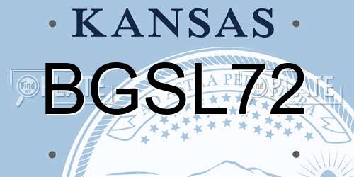 BGSL72 Kansas License Plate