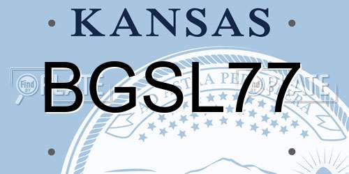 BGSL77 Kansas License Plate
