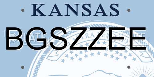 BGSZZEE Kansas License Plate