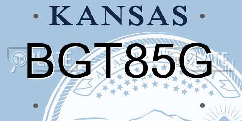 BGT85G Kansas License Plate