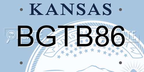 BGTB86 Kansas License Plate