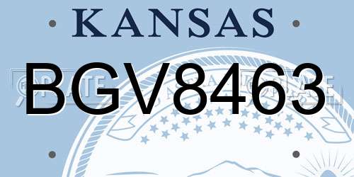 BGV8463 Kansas License Plate
