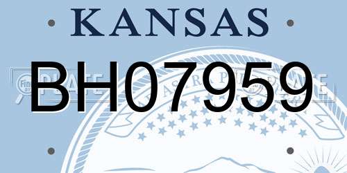 BH07959 Kansas License Plate