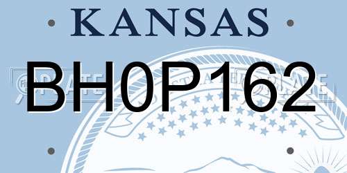BH0P162 Kansas License Plate