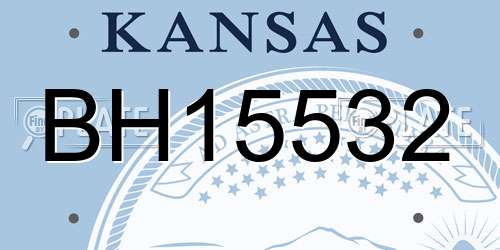 BH15532 Kansas License Plate