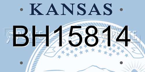 BH15814 Kansas License Plate