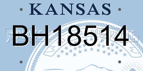 BH18514 Kansas License Plate