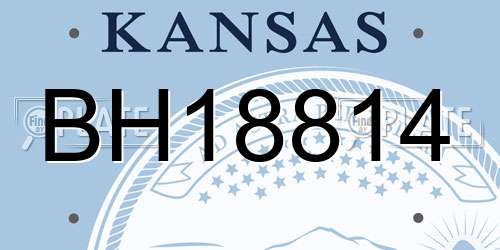 BH18814 Kansas License Plate