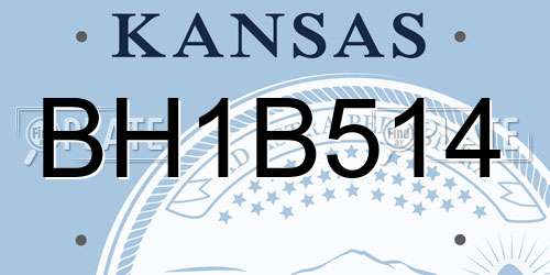 BH1B514 Kansas License Plate