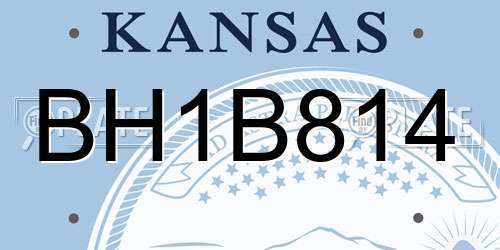 BH1B814 Kansas License Plate