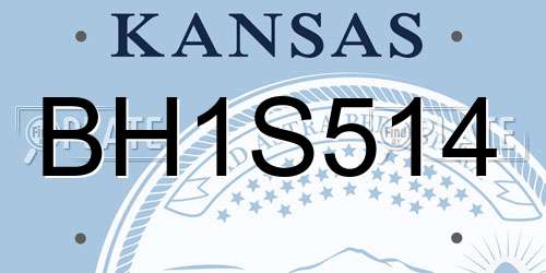BH1S514 Kansas License Plate