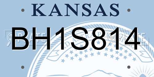 BH1S814 Kansas License Plate