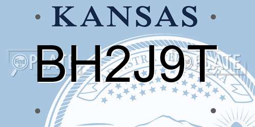 BH2J9T Kansas License Plate