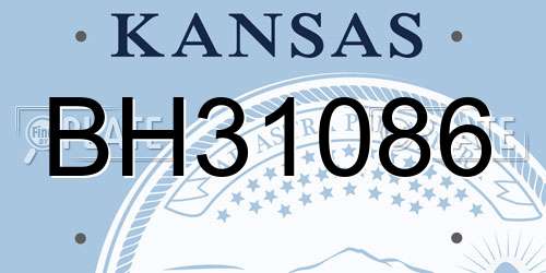 BH31086 Kansas License Plate