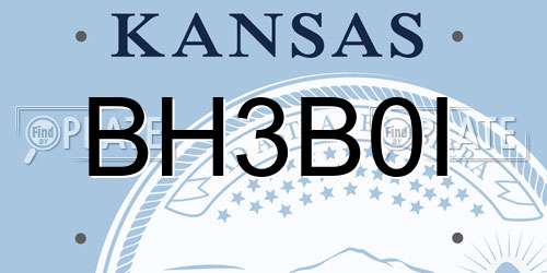 BH3B0I Kansas License Plate