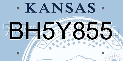 BH5Y855 Kansas License Plate