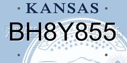 BH8Y855 Kansas License Plate