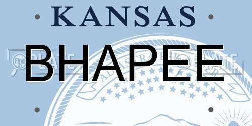 BHAPEE Kansas License Plate