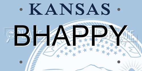 BHAPPY Kansas License Plate