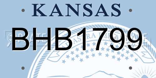 BHB1799 Kansas License Plate