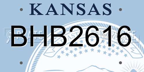 BHB2616 Kansas License Plate