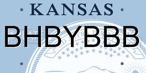 BHBYBBB Kansas License Plate
