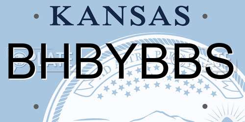 BHBYBBS Kansas License Plate