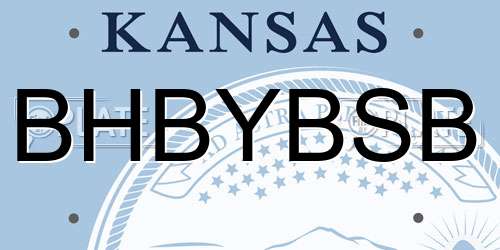 BHBYBSB Kansas License Plate