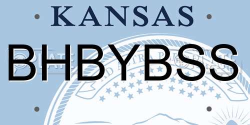BHBYBSS Kansas License Plate