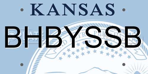 BHBYSSB Kansas License Plate