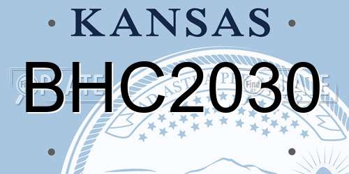 BHC2030 Kansas License Plate