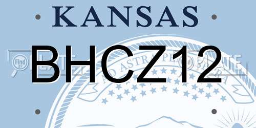 BHCZ12 Kansas License Plate