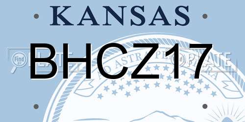 BHCZ17 Kansas License Plate