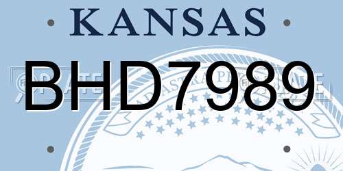 BHD7989 Kansas License Plate