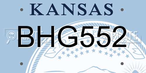 BHG552 Kansas License Plate