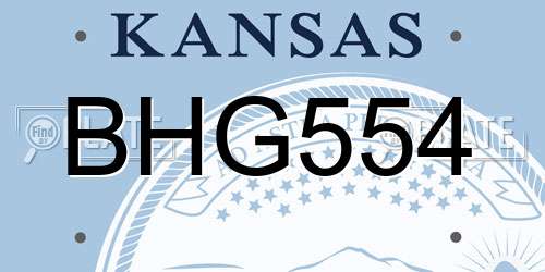 BHG554 Kansas License Plate