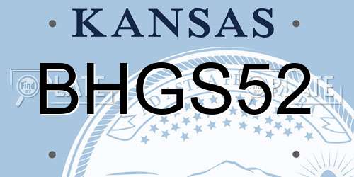BHGS52 Kansas License Plate