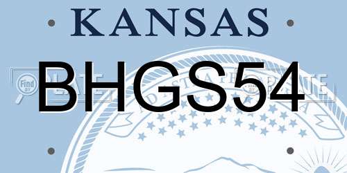 BHGS54 Kansas License Plate