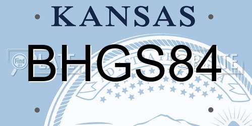 BHGS84 Kansas License Plate