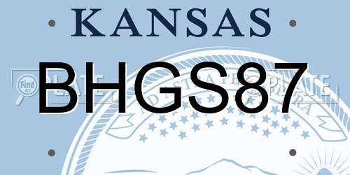 BHGS87 Kansas License Plate