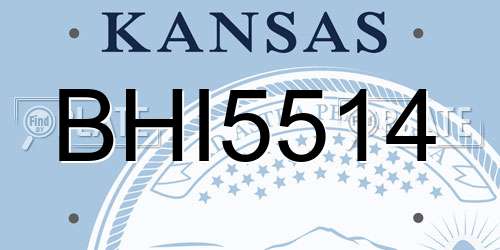 BHI5514 Kansas License Plate