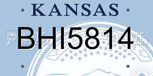 BHI5814 Kansas License Plate